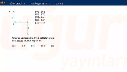 Geometri - Dik Üçgen Test 1 Soru: 2