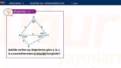 Geometri - Kenar Bağlantıları - Alıştırmalar : 1