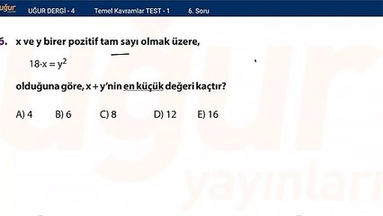 Temel Matematik - Temel Kavramlar Test 1 - Soru: 6