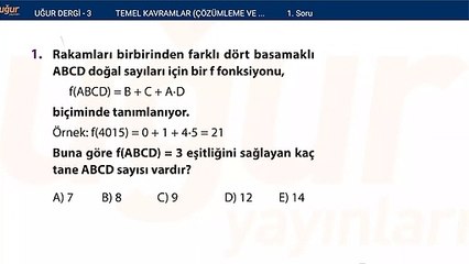 Temel Matematik - Çözümleme ve Dört İşlem - Test2 soru : 1