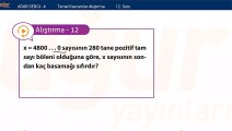 Temel Matematik - Temel Kavramlar - Alıştırma Soru: 12