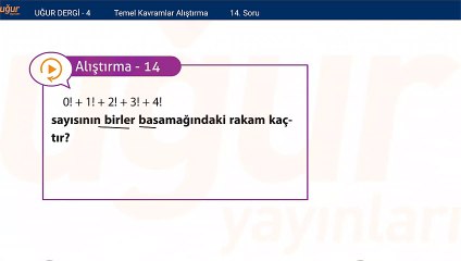 Temel Matematik - Temel Kavramlar - Alıştırma Soru: 14