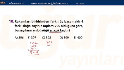 Temel Matematik - Çözümleme ve Dört İşlem - Test2 soru : 10