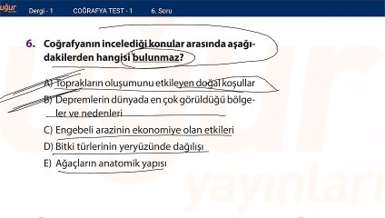 Coğrafya - Konu Testi Soru: 6