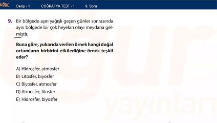 Coğrafya - Konu Testi Soru: 9