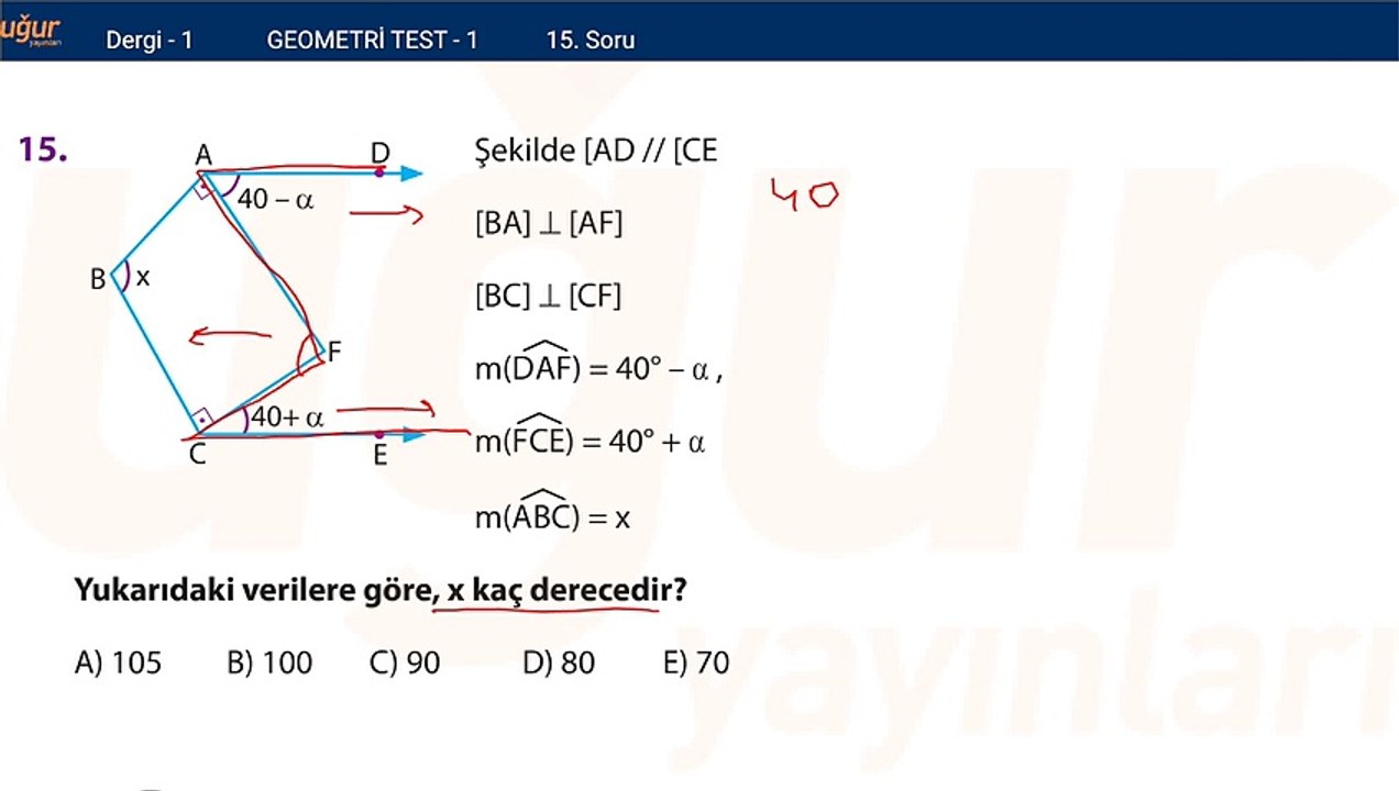 Geometri - Test 1 Soru : 15