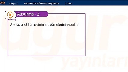 Matematik- Kümeler ve Alıştırmalar Soru : 3