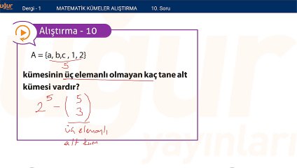 Matematik-Kümeler ve Alıştırmalar Soru:10