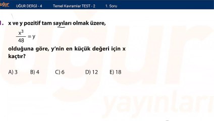 Temel Matematik - Temel Kavramlar Test 2 - Soru: 1