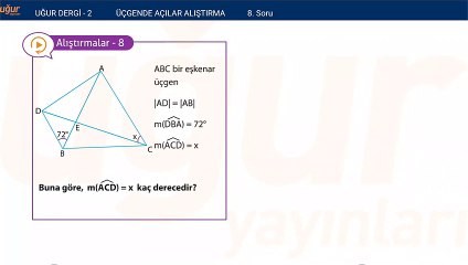 Geometri - Üçgende Açılar Alıştırma Soru : 8