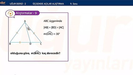 Geometri - Üçgende Açılar Alıştırma Soru : 9