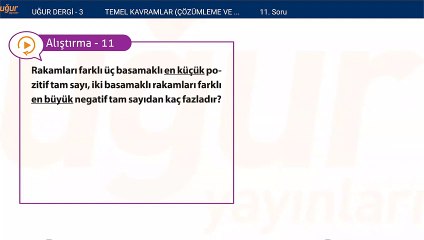 Temel Matematik - Temel kavramlar Çözümleme ve Dört İşlem Alıştırmalar : 11