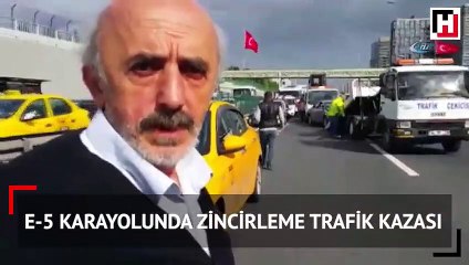 E-5 karayolunda zincirleme trafik kazası: 6 araç birbirine girdi