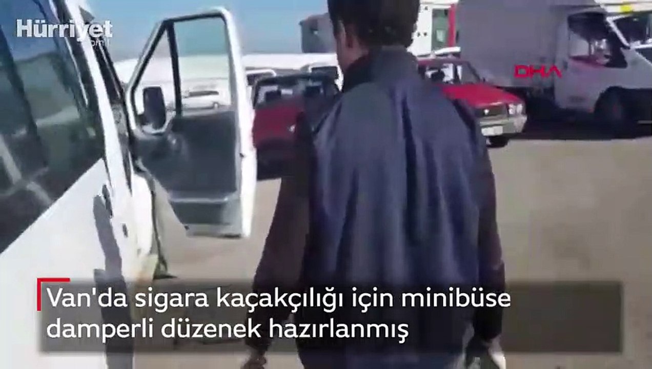 Sigara kaçakçılığı için minibüse damperli düzenek kurmuş