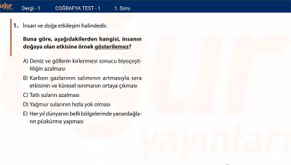 Coğrafya - Konu Testi Soru: 1