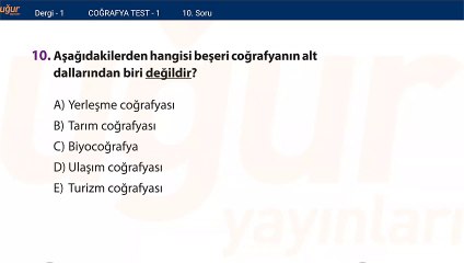 Coğrafya - Konu Testi Soru: 10