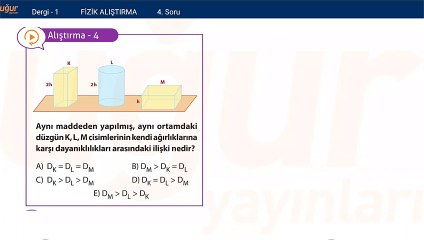 Fizik Bilimine Giriş ve Alıştırmalar Soru:4