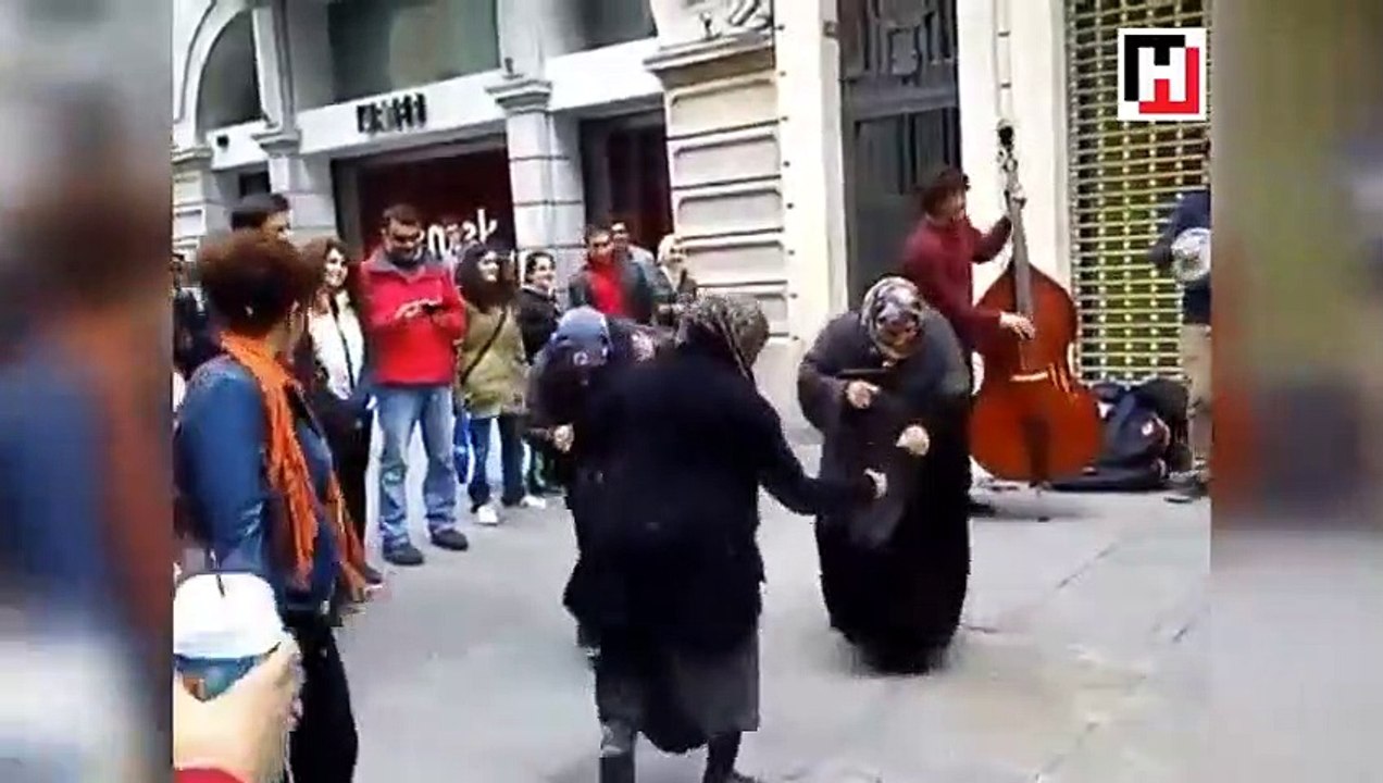 Elderly women dancing to jazz music in Istanbul...