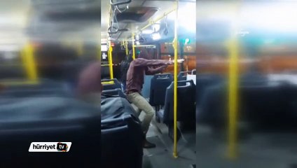 Halk otobüsünde yolcuları şaşırtan dans
