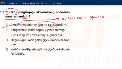 Türkçe Konu Testi 1 - soru: 13