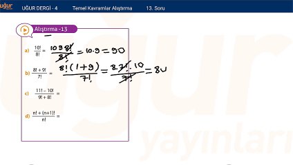 Temel Matematik - Temel Kavramlar - Alıştırma Soru: 13