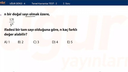 Temel Matematik - Temel Kavramlar Test 2 - Soru: 2
