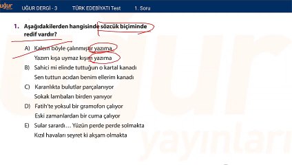 Türk Edebiyatı – Test Soru: 1