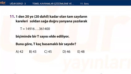 Temel Matematik - Çözümleme ve Dört İşlem - Test2 soru : 11