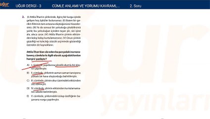 Türkçe - Cümle Anlamı ve Yorumu Kavramlar Test - Soru : 2