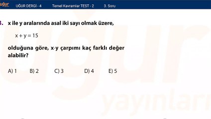 Temel Matematik - Temel Kavramlar Test 2 - Soru: 3