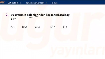 Temel Matematik - Temel Kavramlar Test 1 - Soru: 2