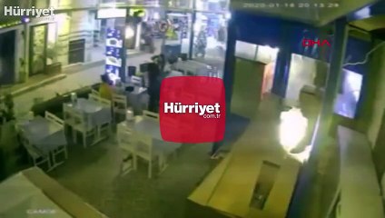 Genç kızın restoranda darbedildiği anlar kamerada