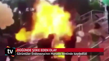 Düğünde gelin ve damadı şoke eden olay
