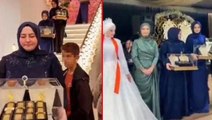 Erzincan'da bir düğünde geline takılan altın ve setler geçit töreniyle sergilendi! Takılan altınların sayısı büyük şaşkınlık yarattı