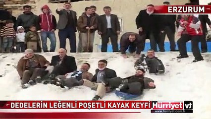 GEL KEYFİM GEL! DEDELERİN LEĞENLİ POŞETLİ KAYAK KEYFİ