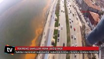 Marmara Denizi'nin Tekirdağ sahilleri renk değiştirdi