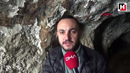 Tesadüfen keşfedilen mağarayı defineciler talan etti
