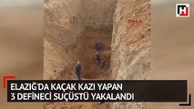 Elazığ'da kaçak kazı yapan 3 defineci suçüstü yakalandı