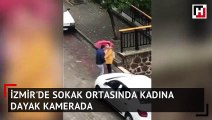Sokak ortasında kadına şiddet kamerada