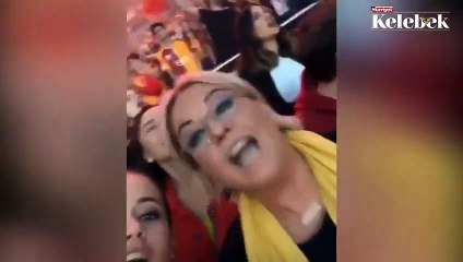 Demet Akbağ oğlu ile Galatasaray'ın şampiyonluk kutlamasına katıldı