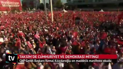 Taksim'de Cumhuriyet ve Demokrasi mitingi