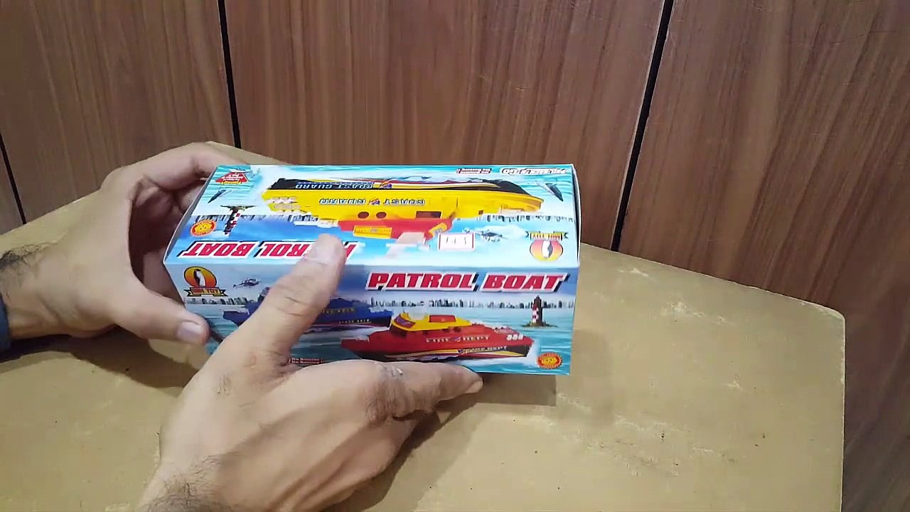 Unboxing, Review, Testing of Shinsei Pull Back Patrol Toy Boat for kids gift