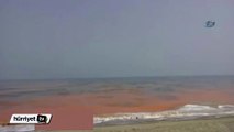Karacabey sahili kızıla boyandı