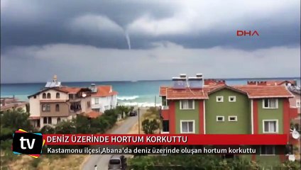 Deniz üzerinde oluşan hortum korkuttu