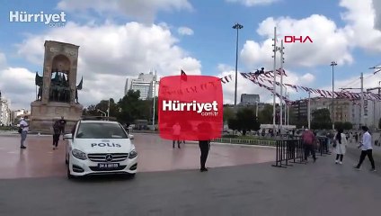 Taksim'de dronlu koronavirüs denetimi yapıldı