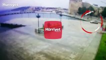 Sinop'ta otomobil denize böyle uçtu... Sürücü yüzerek kurtuldu