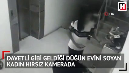 Davetli gibi geldiği düğün evini soyan kadın hırsız kamerada
