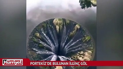 Portekiz’de Covão do Conchos isimli gölün içindeki ilginç delik