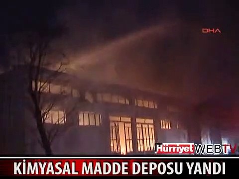 KİMYASAL MADDE DEPOSU ALEV ALEV YANDI