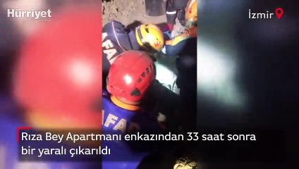 Rıza Bey Apartmanı enkazından 33 saat sonra bir yaralı böyle çıkarıldı